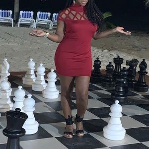 Deep Red Sexy Mini Dress